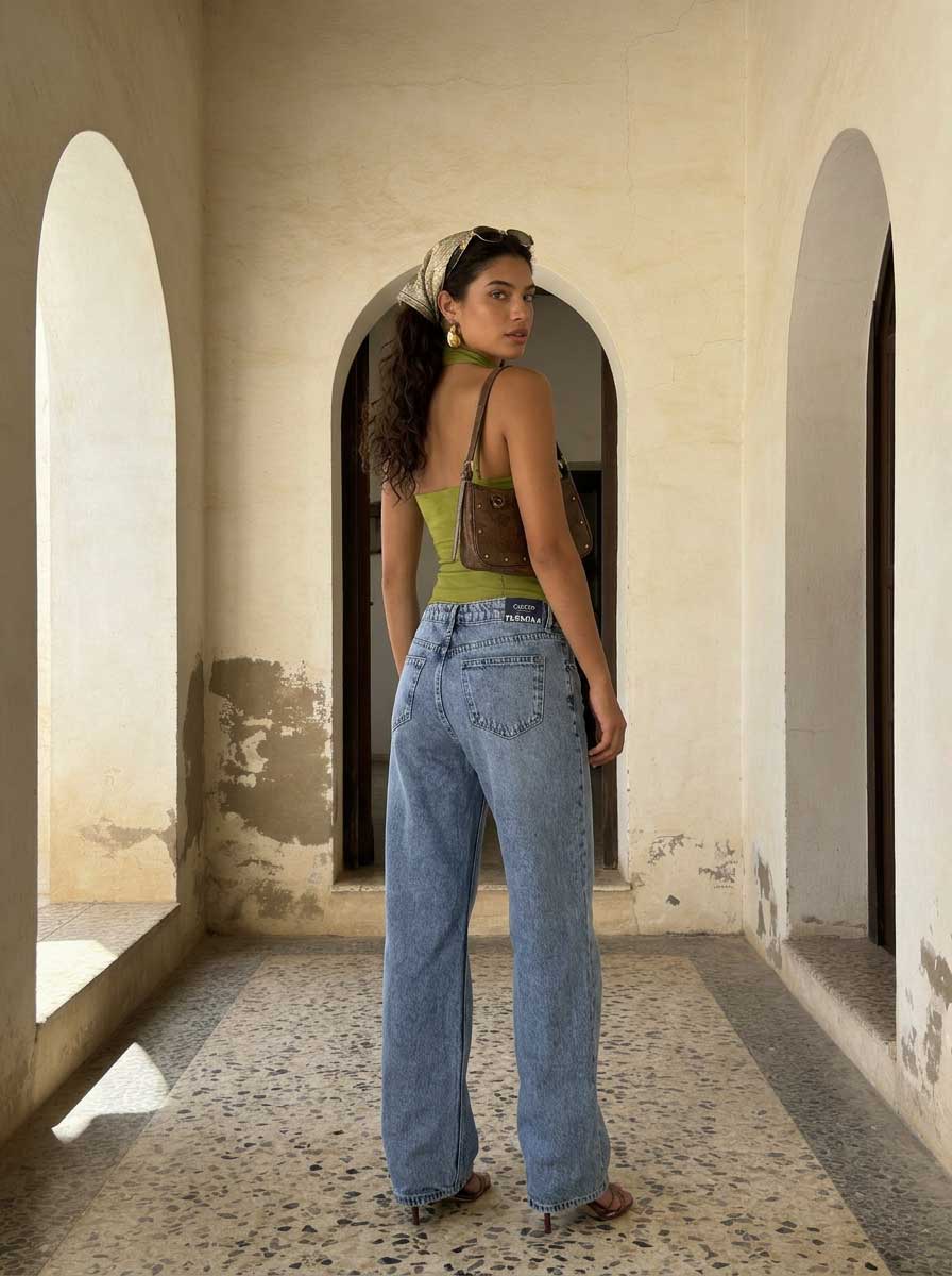 Ultra Comfort Wide leg High-Waist Acid blue jeans Wide leg CIZARO - Cizaro Jeans