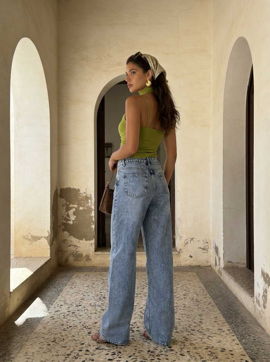 Ultra Comfort Wide leg High-Waist Acid blue jeans Wide leg CIZARO - Cizaro Jeans