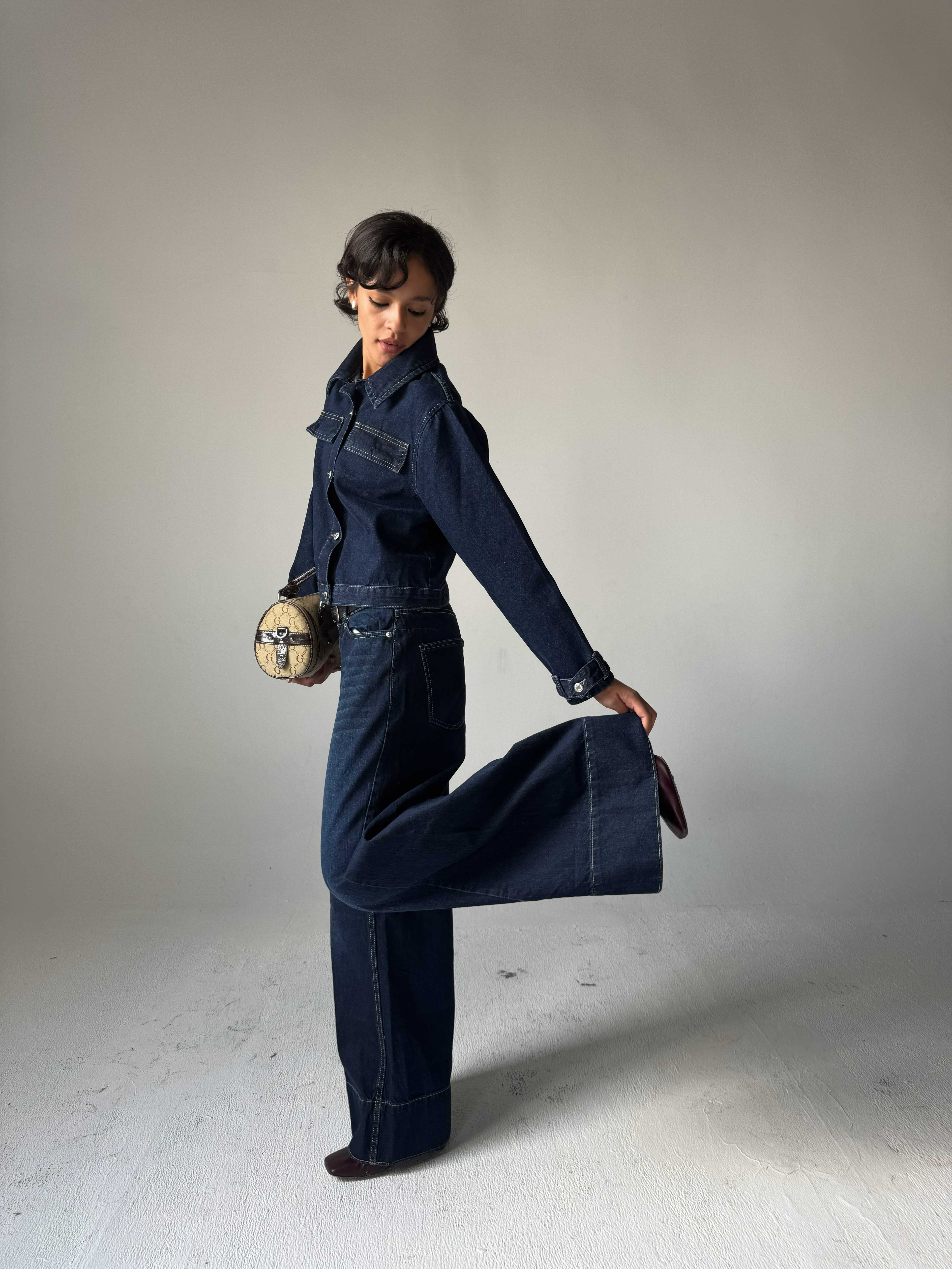 Extreme Wide-Leg – High-Waist Midnight Navy Jeans Extreme Wide Leg CIZARO - Cizaro Jeans