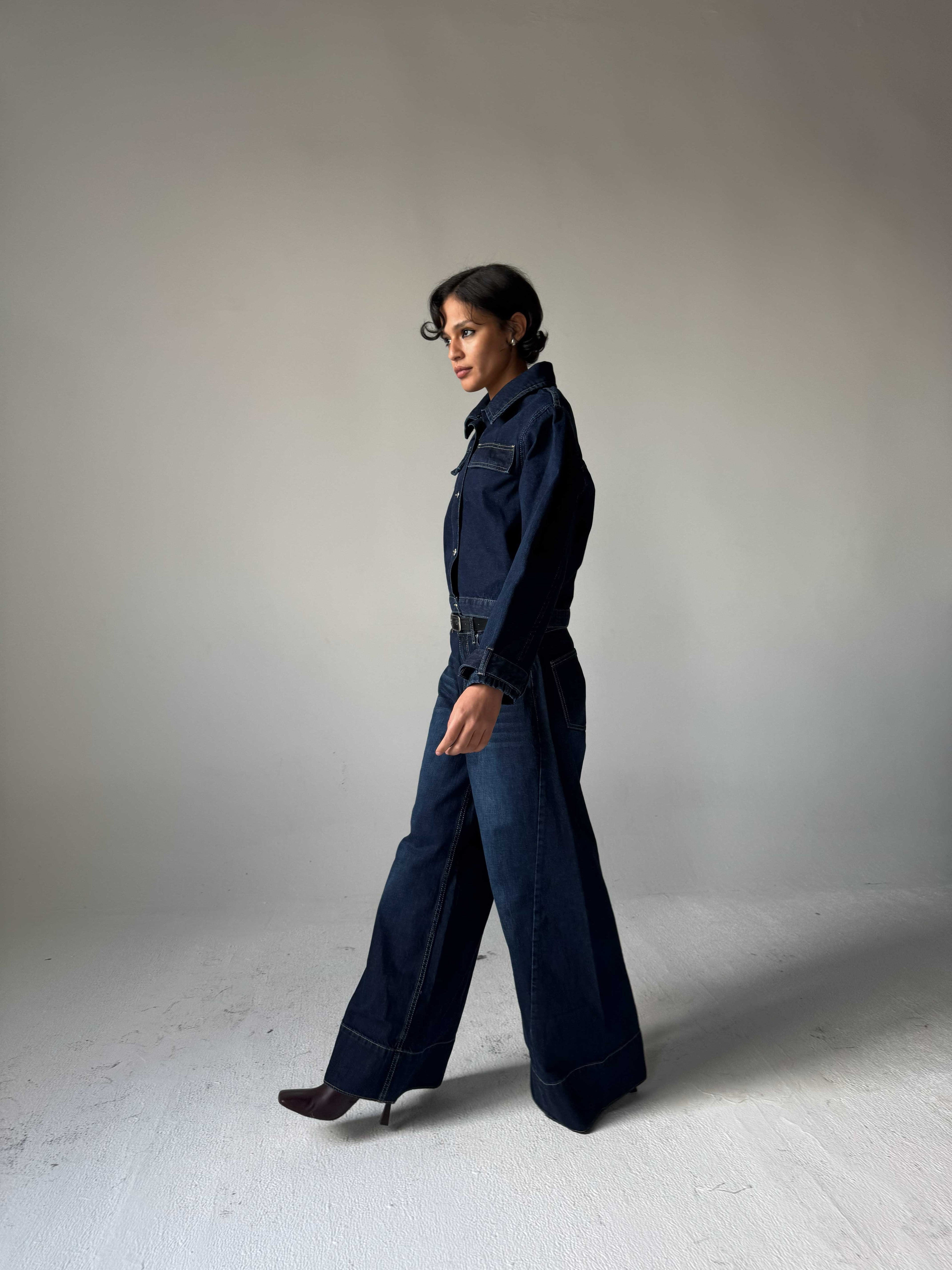 Extreme Wide-Leg – High-Waist Midnight Navy Jeans Extreme Wide Leg CIZARO - Cizaro Jeans