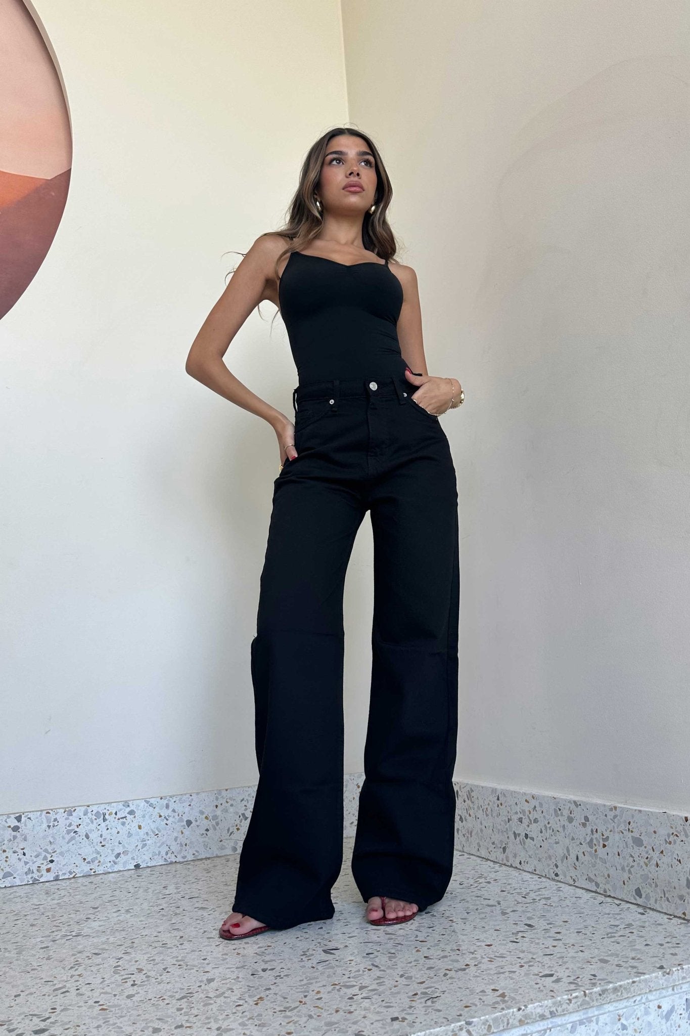 Wide Leg - High-Waist Black. Mom-Fit Cizaro - Cizaro Jeans