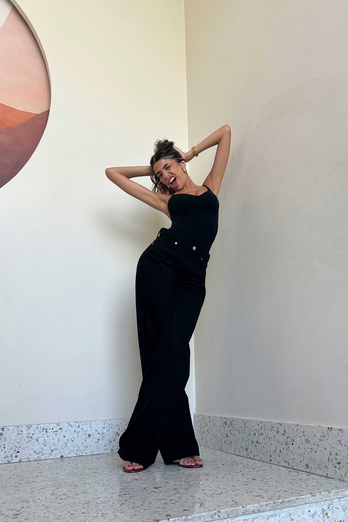 Wide Leg - High-Waist Black. Mom-Fit Cizaro - Cizaro Jeans