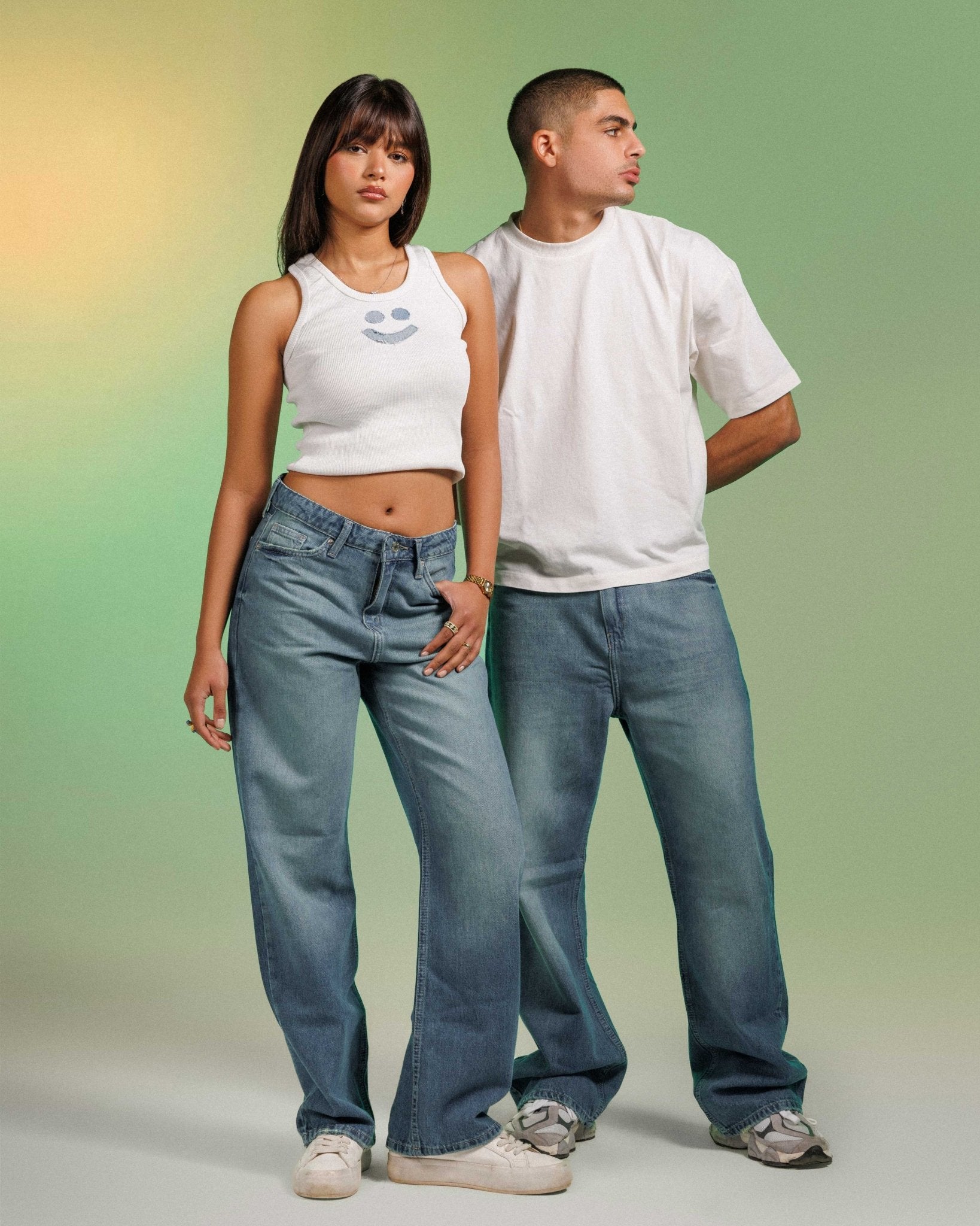 Unisex | Wide Leg - Vintage Deep Blue Jeans Wide-Leg CIZARO - Cizaro Jeans