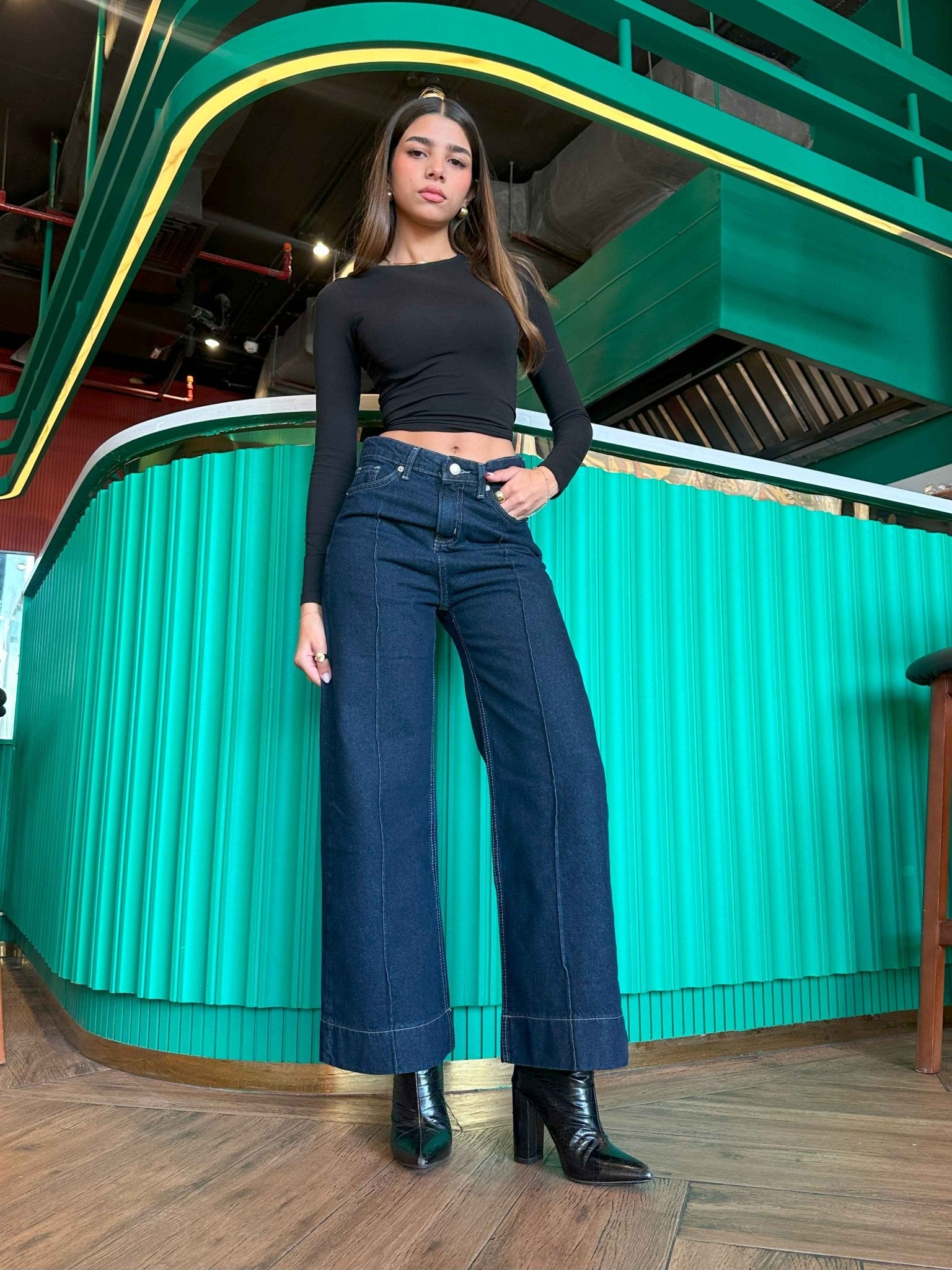 (Pre-Order) Cropped Wide Leg - Navy Blue Wash Jeans. Wide Leg CIZARO - Cizaro Jeans