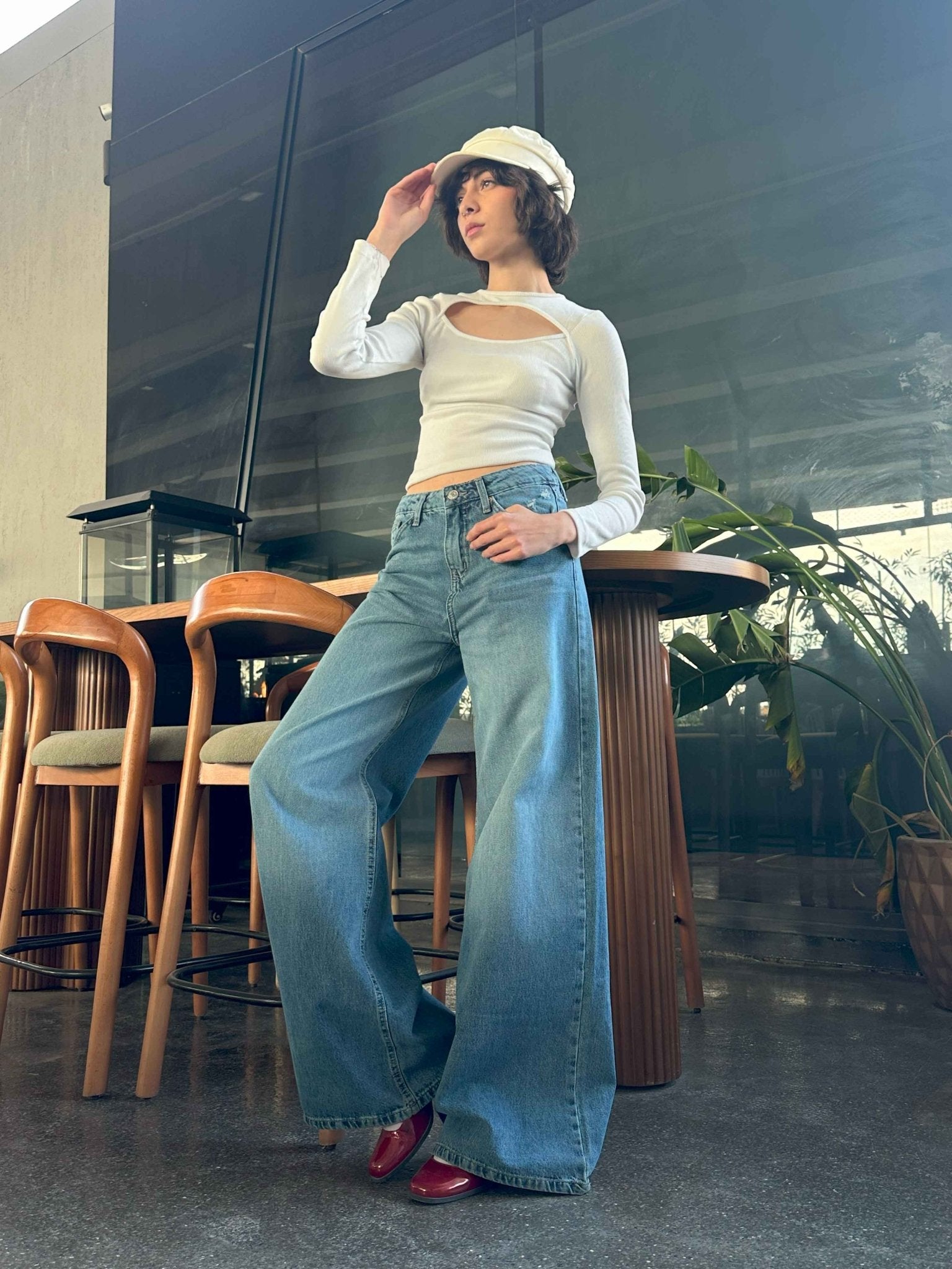Extreme Wide Leg - Medium Blue Vintage Jeans. Wide-Leg CIZARO - Cizaro Jeans