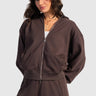 Full-Zip Oversized Hoodie – Chocolate Brown