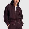 Full-Zip Oversized Hoodie – Burgundy
