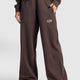Relaxed Fit Wide-Leg Sweatpants – Brown