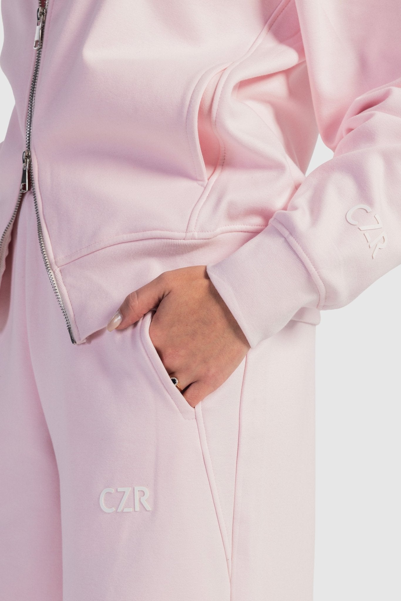 Relaxed Fit Wide-Leg Sweatpants – Blush Pink Sweatpants CIZARO - Cizaro Jeans