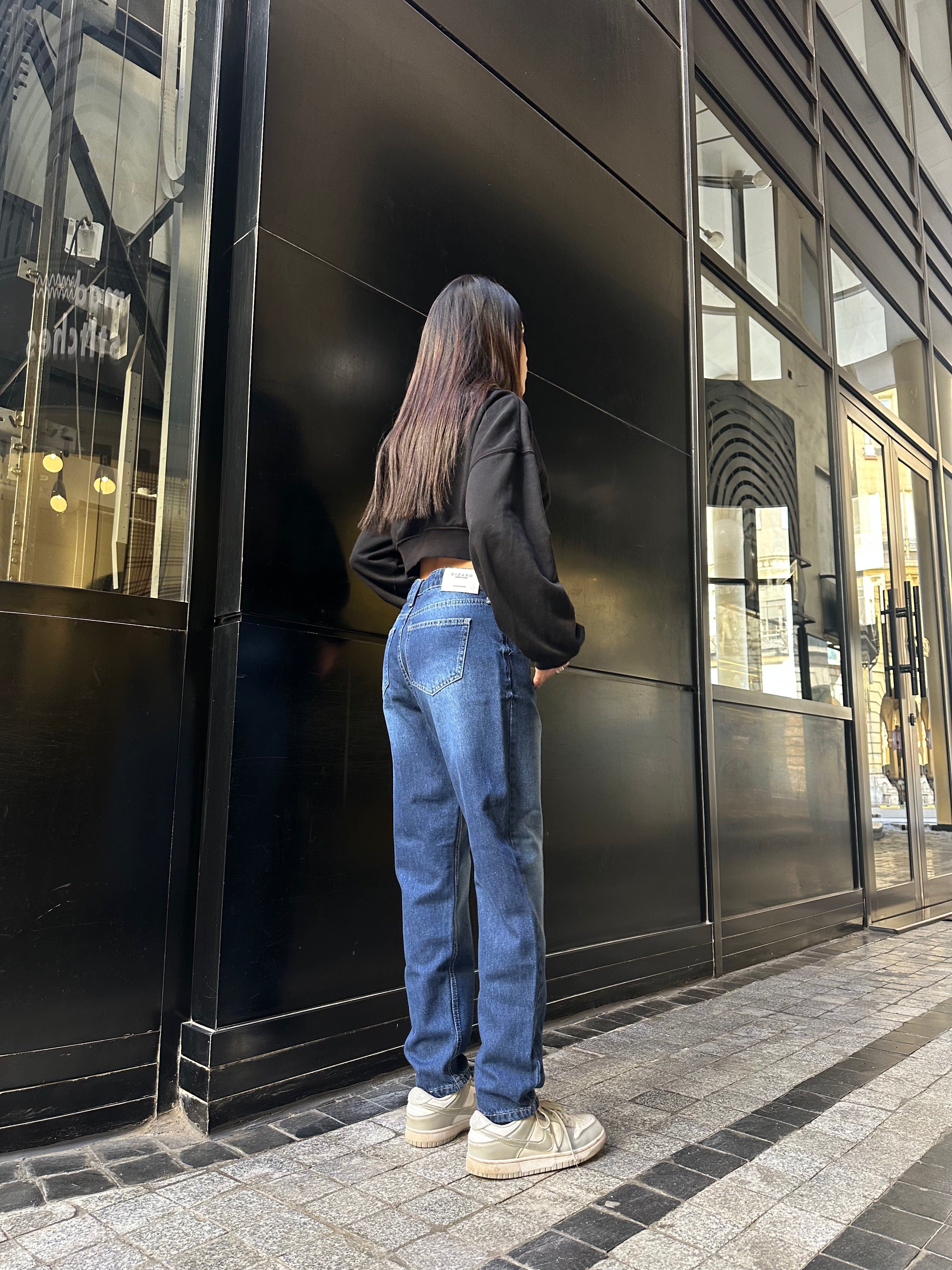 Mom-Fit - Navy Blue Jeans. Mom-Fit CIZARO - Cizaro Jeans