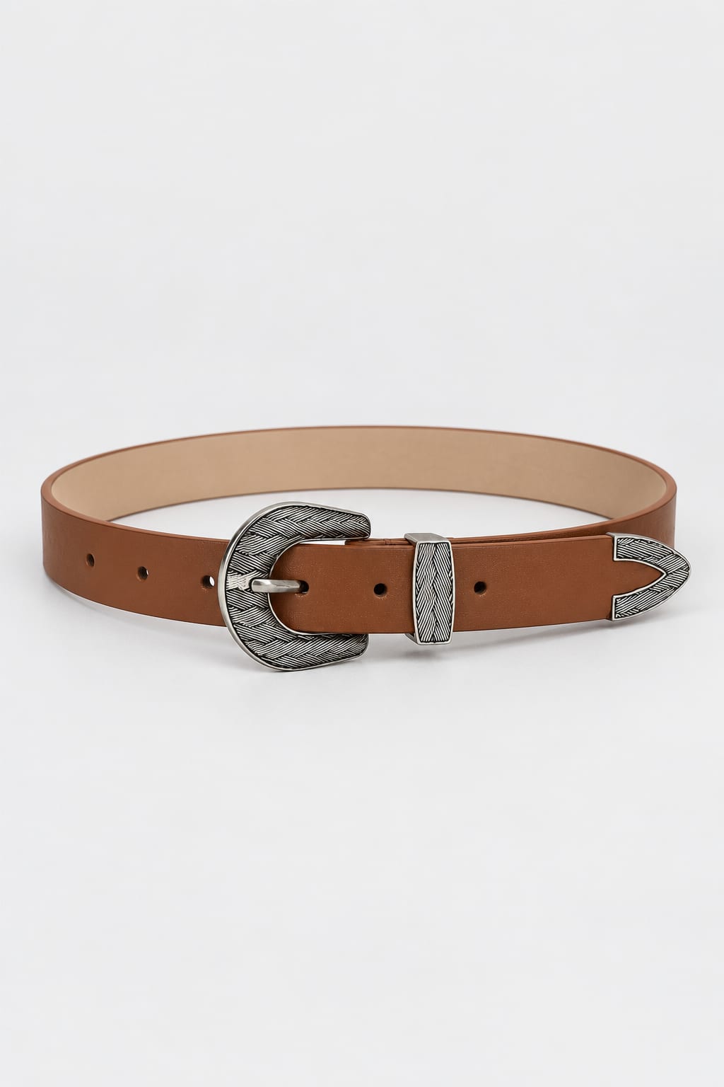 Belt | Honey Western Engraved Antique Silver Hardware