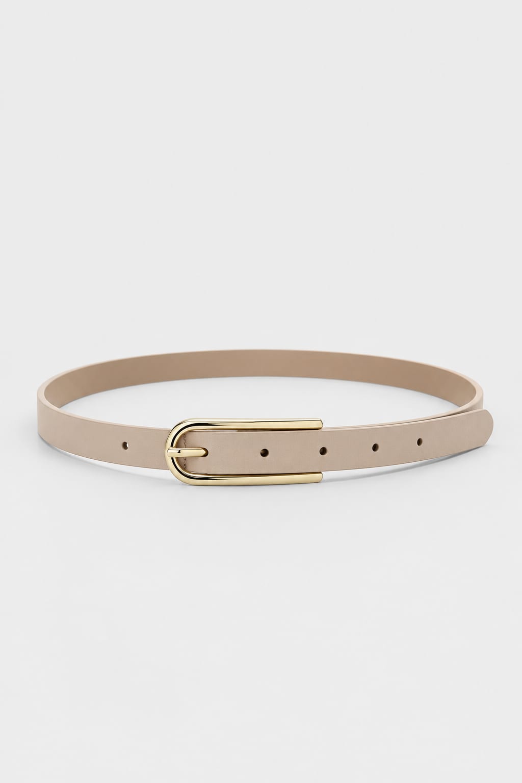 Belt | Beige Slim Gold-Buckle Gold Belt CIZARO - Cizaro Jeans