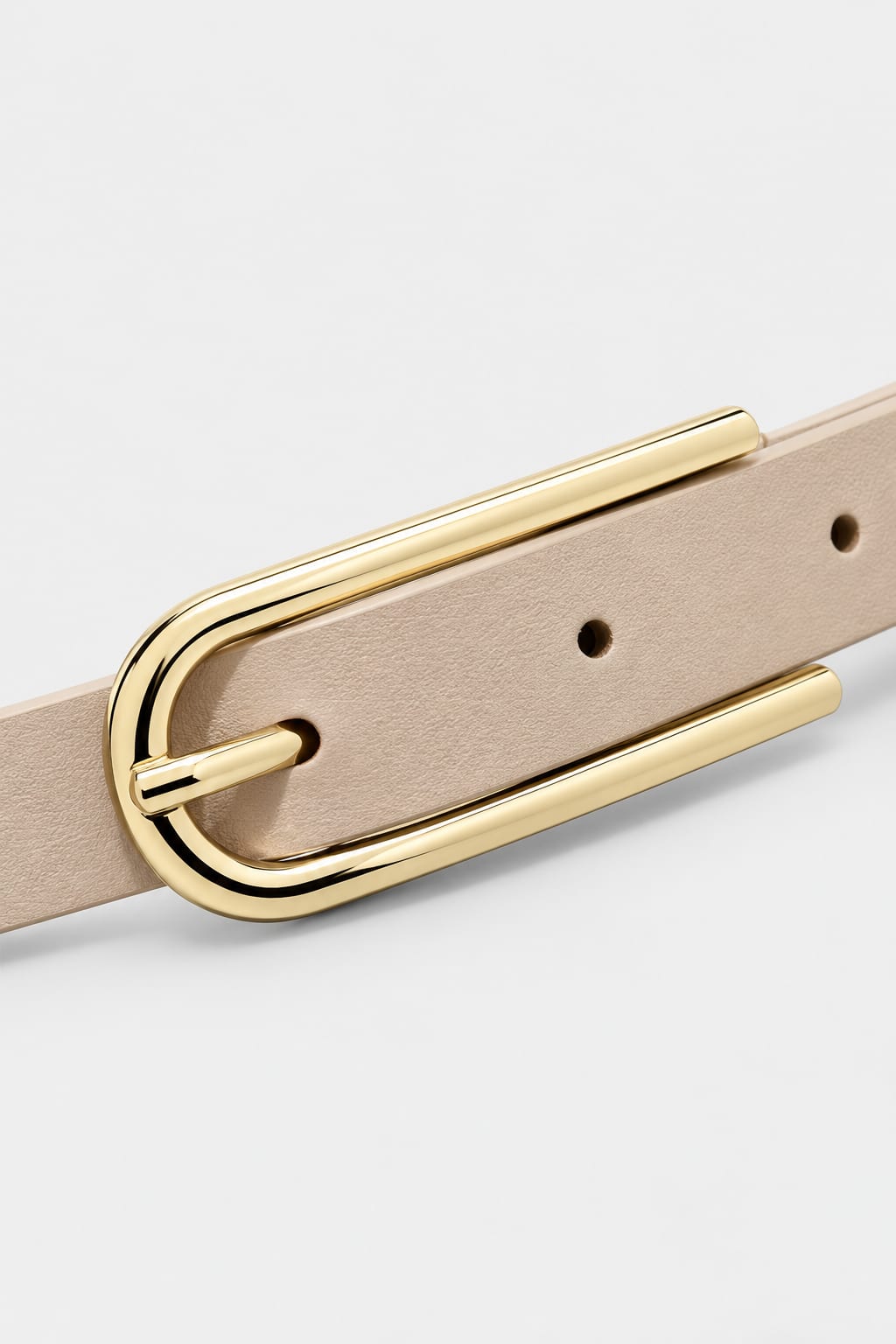 Belt | Beige Slim Gold-Buckle Gold Belt CIZARO - Cizaro Jeans