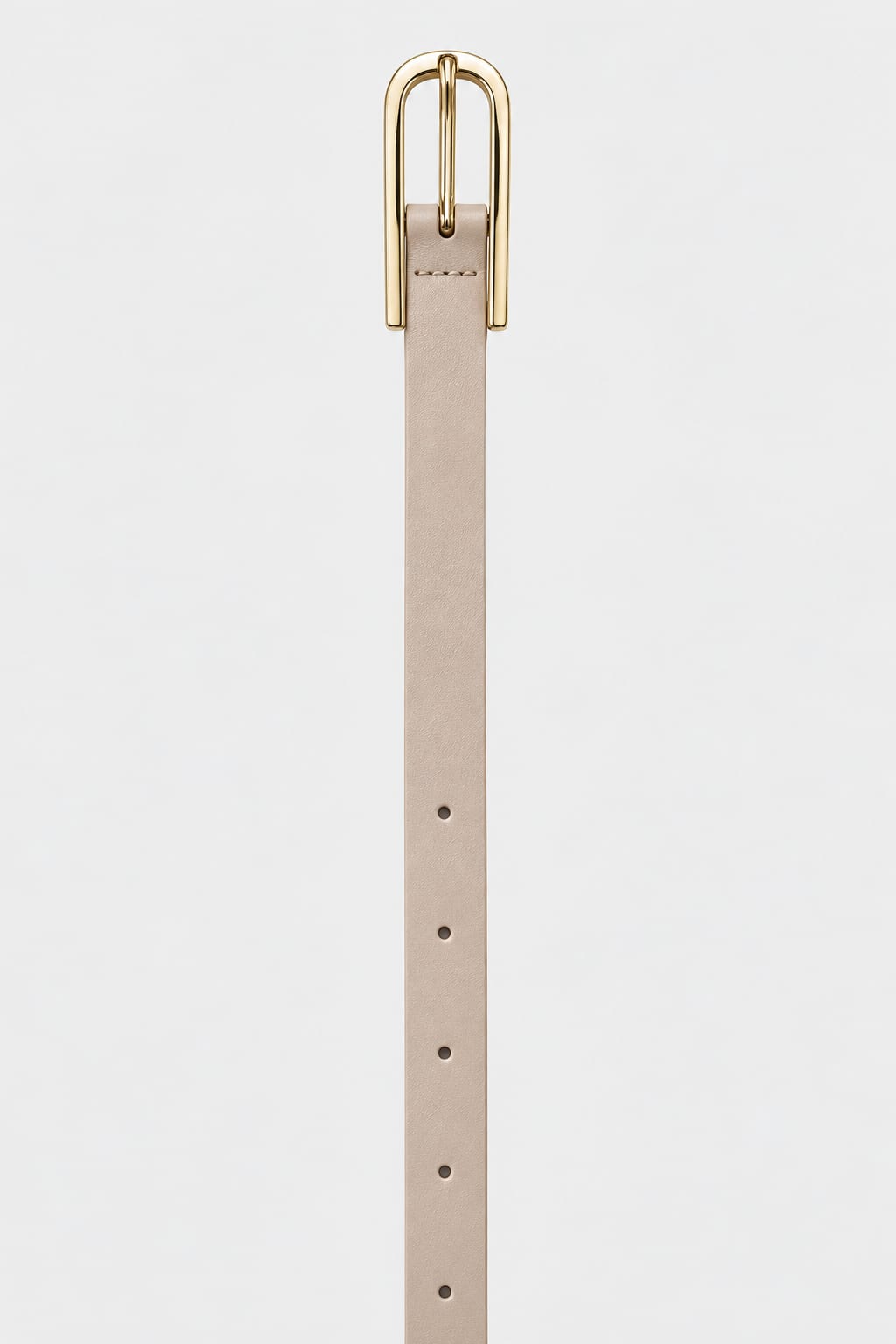 Belt | Beige Slim Gold-Buckle Gold Belt CIZARO - Cizaro Jeans