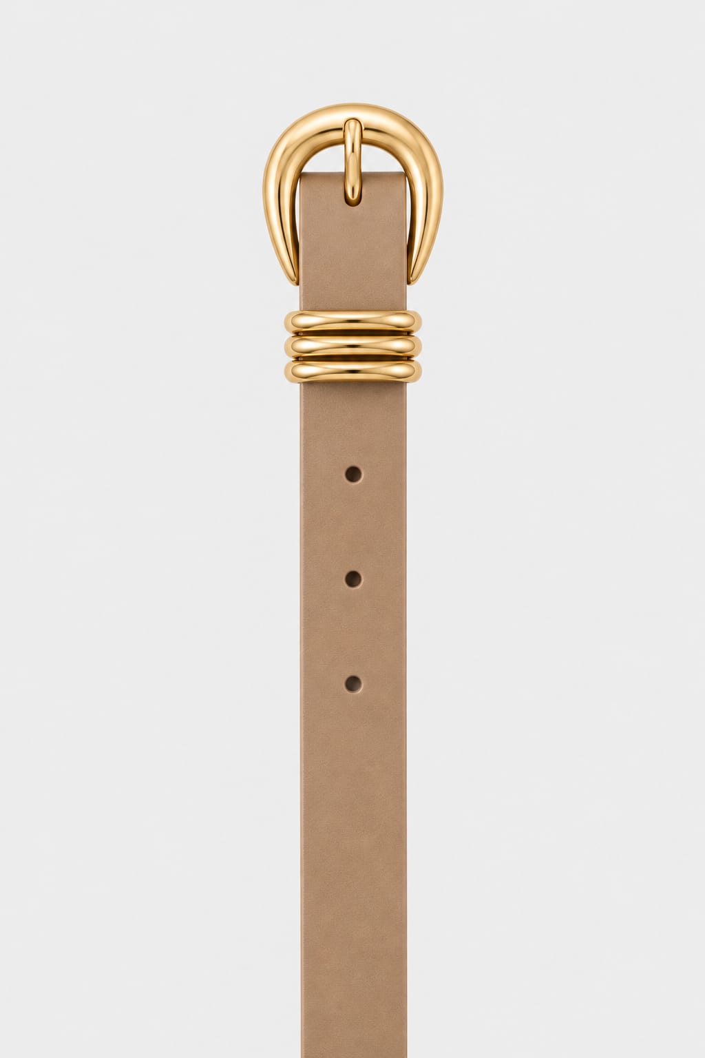 Belt | Beige Triple-Loop Gold-Buckle Gold Belt CIZARO - Cizaro Jeans