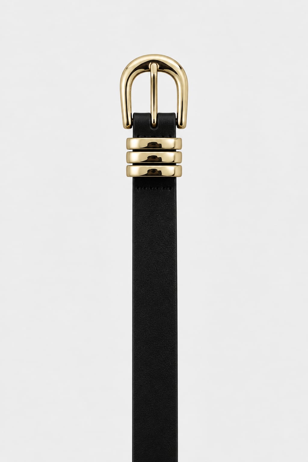 Belt | Black Triple-Loop Gold-Buckle Gold-Buckle Belt CIZARO - Cizaro Jeans