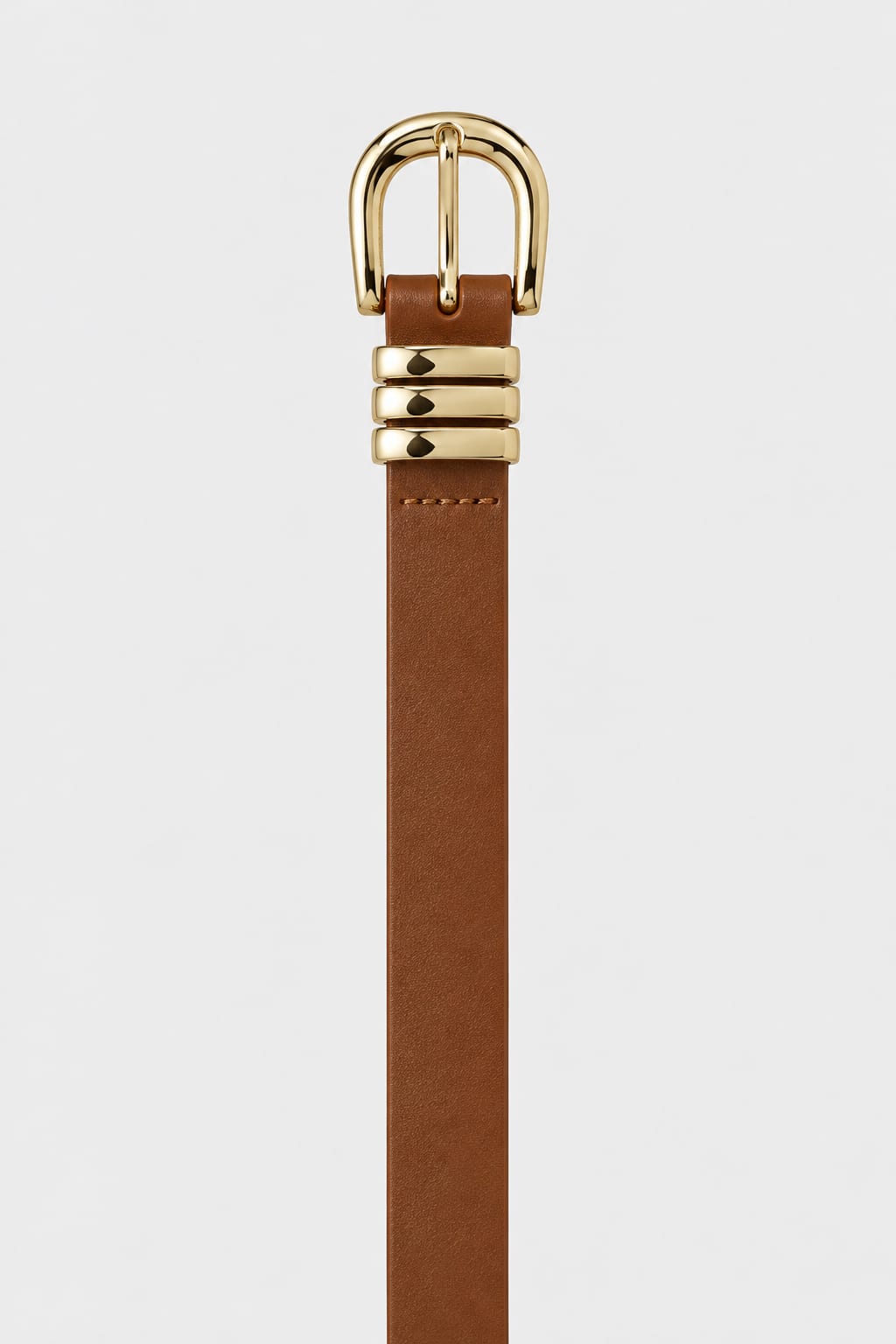 Belt | Tan Triple-Loop Gold-Buckle Gold Belt CIZARO - Cizaro Jeans