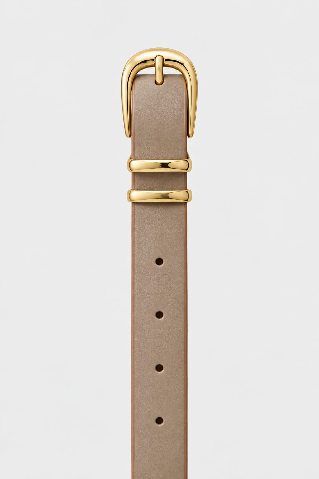 Belt | Beige Oval Gold-Buckle Gold-Belt CIZARO - Cizaro Jeans