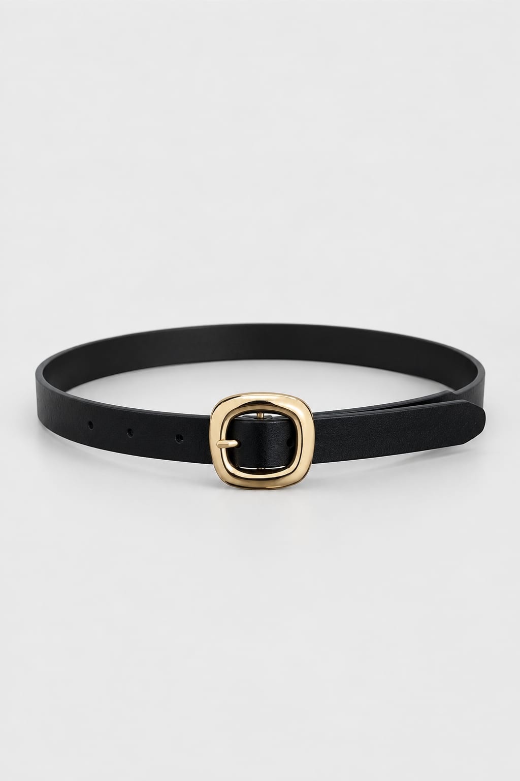 Belt | Black Square Gold-Buckle Gold Belt CIZARO - Cizaro Jeans