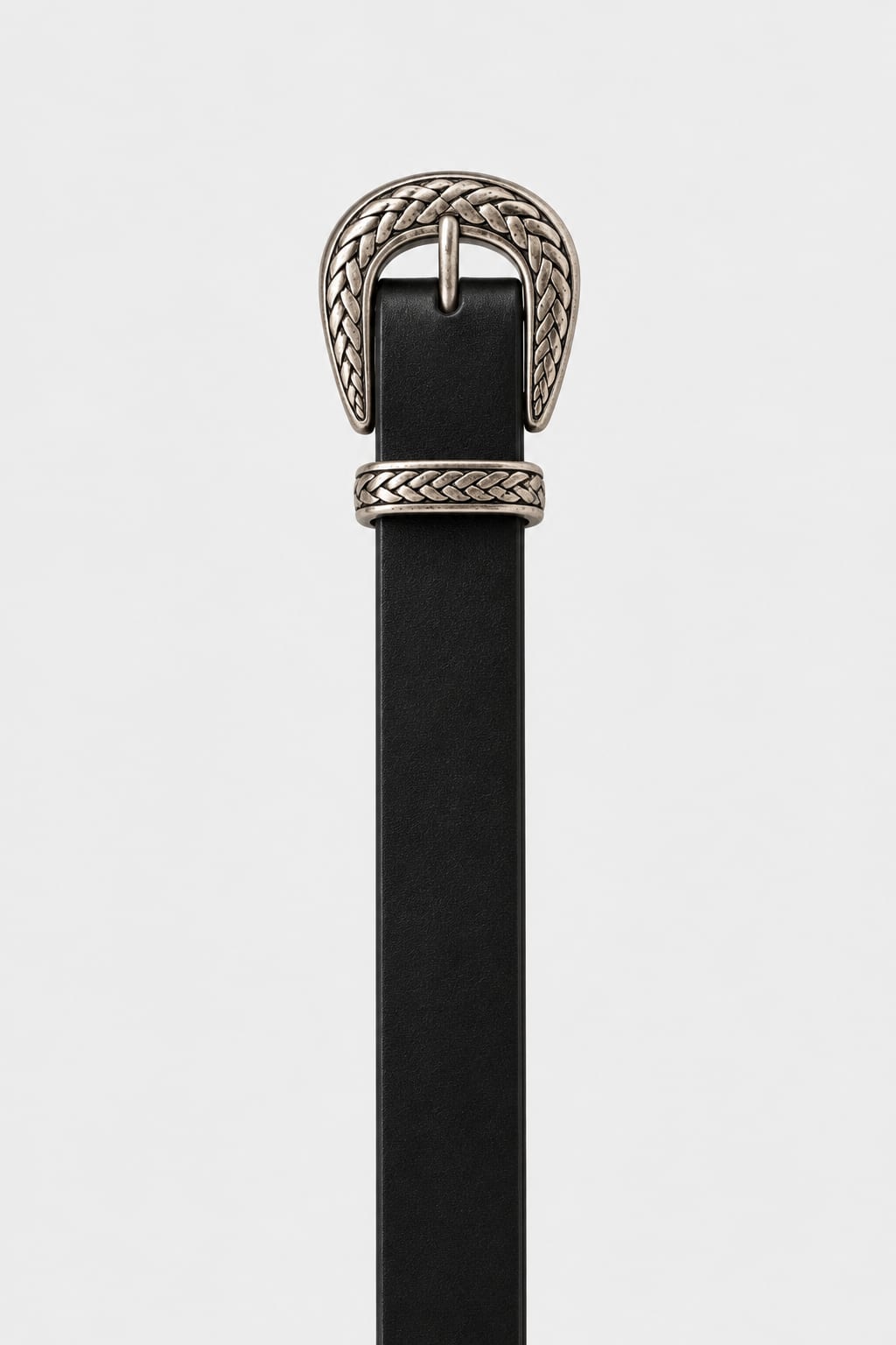 Belt | Black Western Antique Silver Hardware