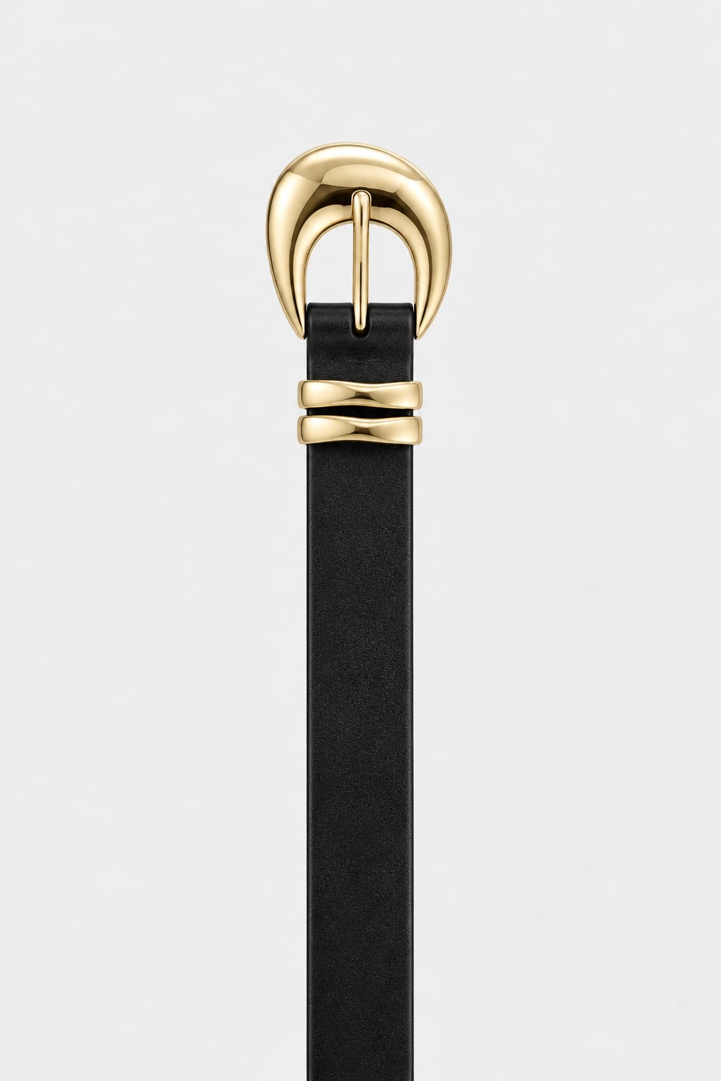 Belt | Black Round Gold-Buckle Gold Belt CIZARO - Cizaro Jeans