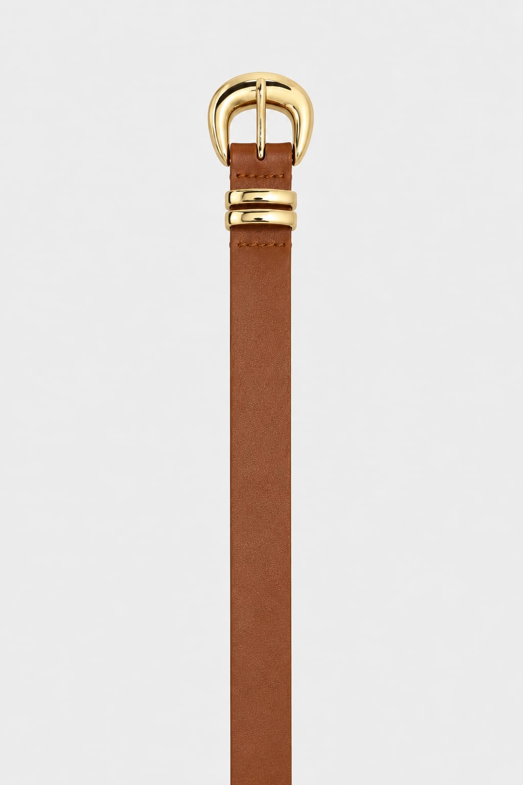 Belt | Tan Round Gold-Buckle Gold Belt CIZARO - Cizaro Jeans
