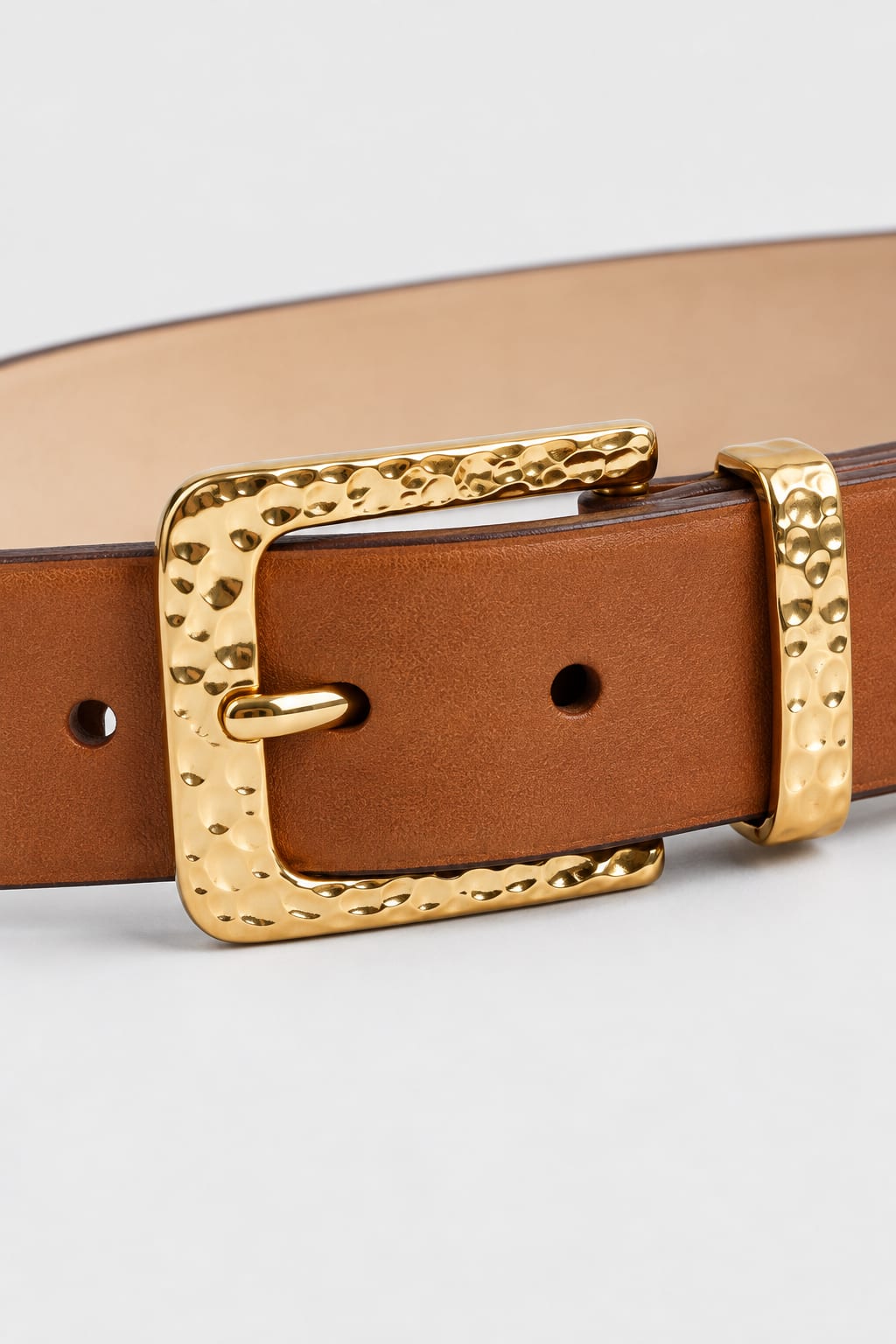Belt | Honey Hammered Gold Square Buckle