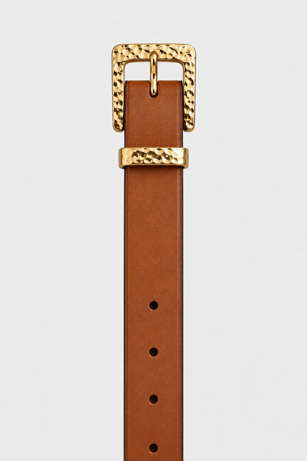 Belt | Honey Hammered Gold Square Buckle