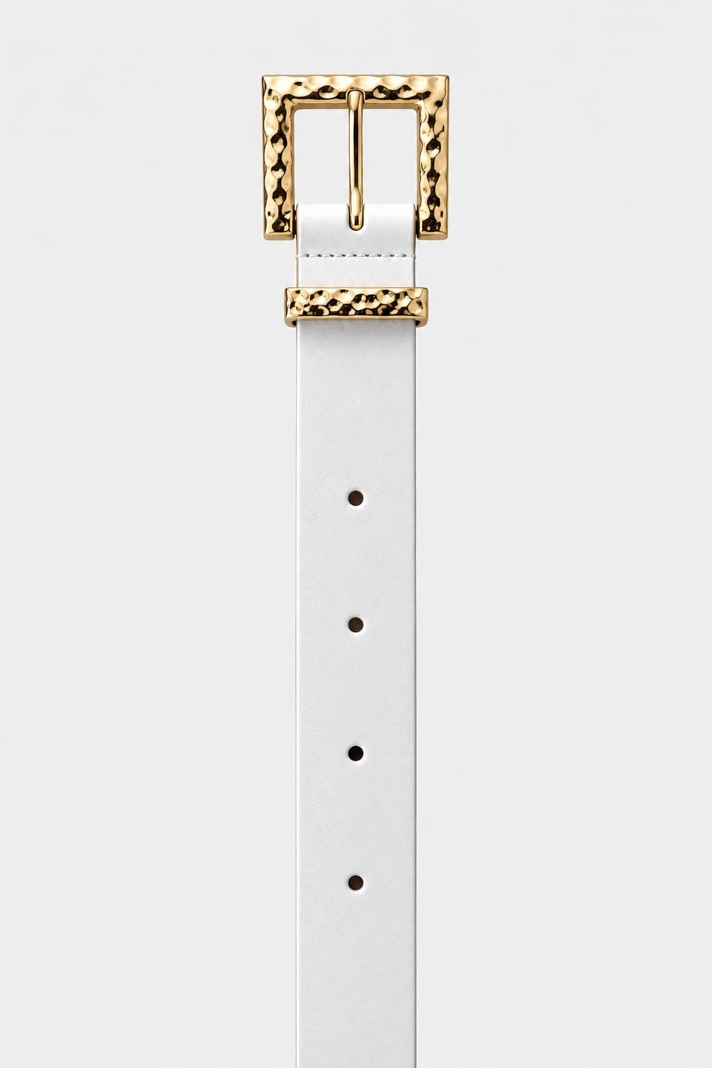 Belt | White & Gold Textured Buckle
