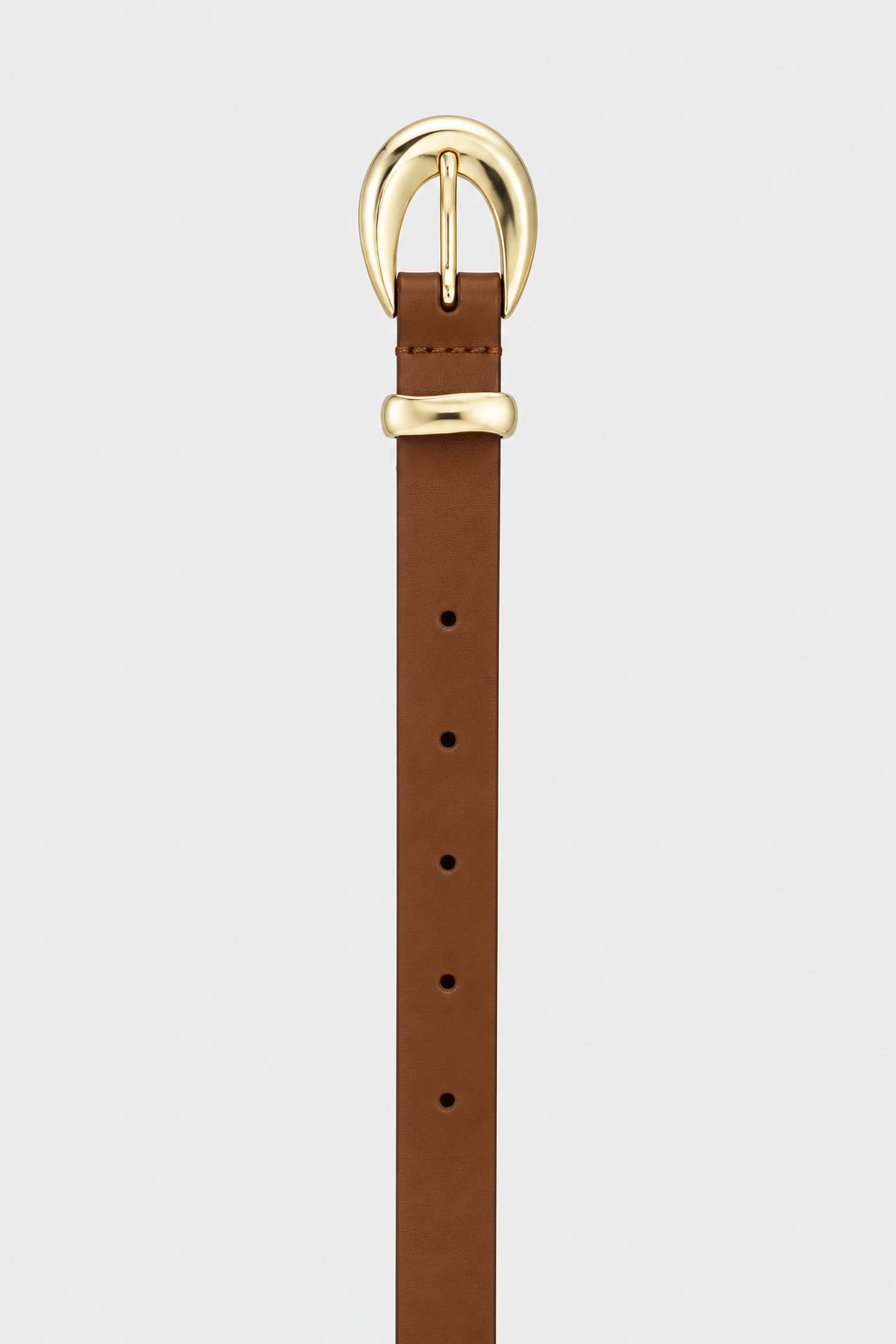 Belt | Honey Brown Sculpted Gold Oval Buckle