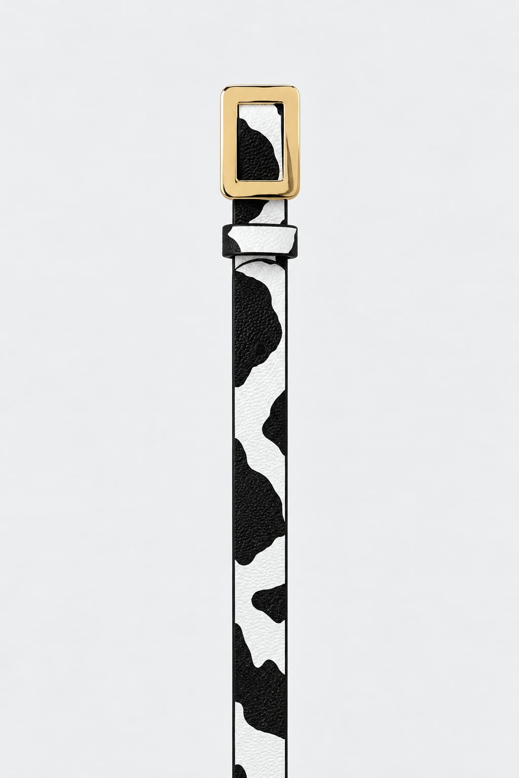 Belt | Cow Print Gold-Buckle Gold-Belt CIZARO - Cizaro Jeans