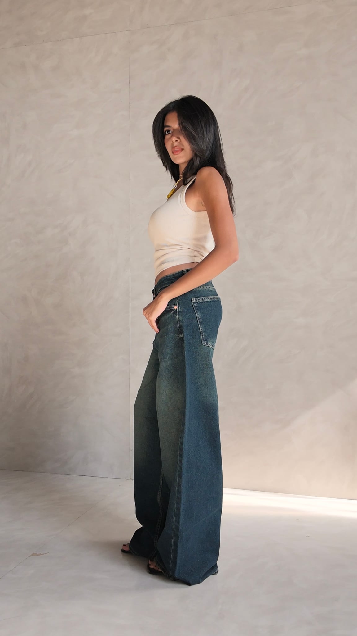 Baggy Barrel High waist Deep vintage blue jeans