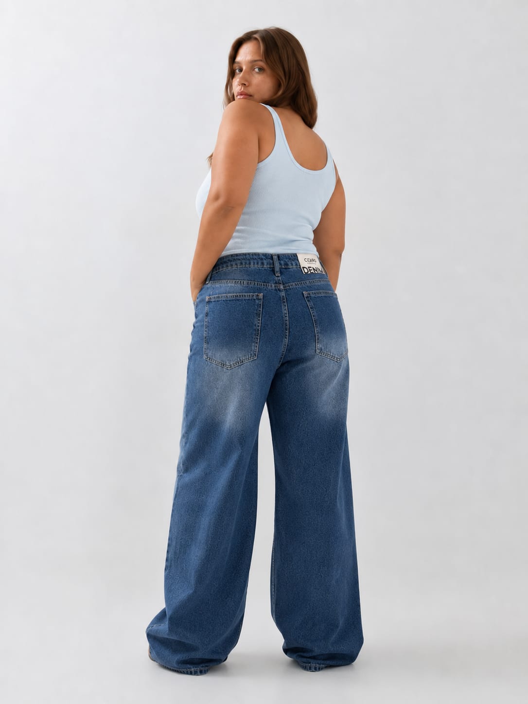 Curvy Baggy – High-Waist Light Vintage Blue Jeans