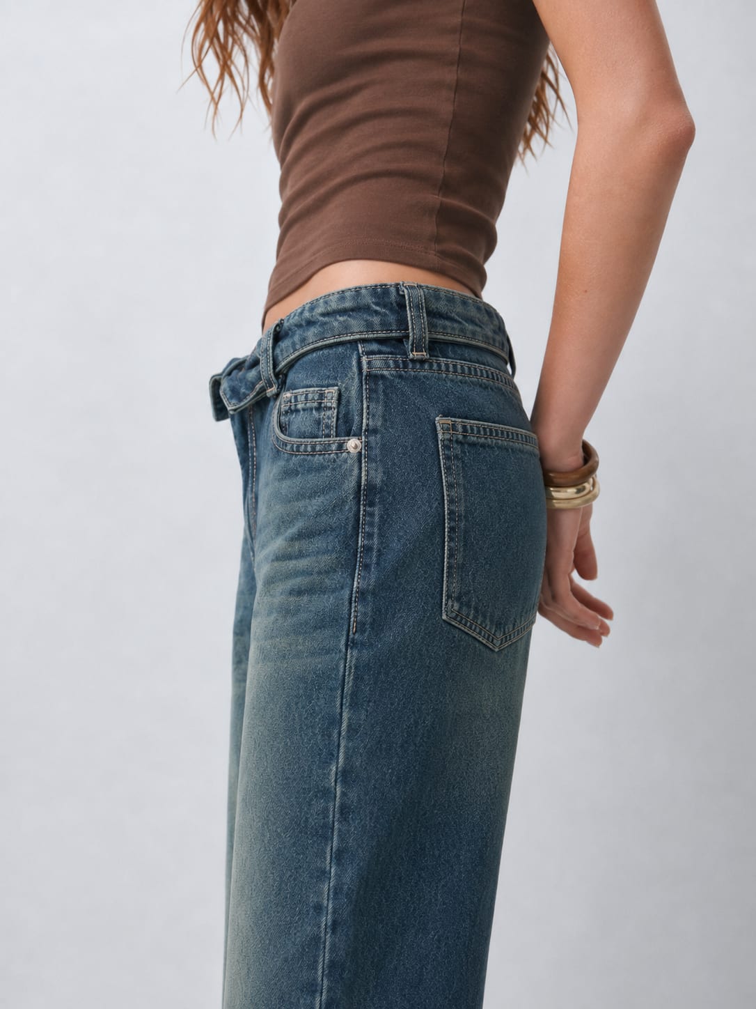 Baggy High Waist Deep Vintage Blue Jeans