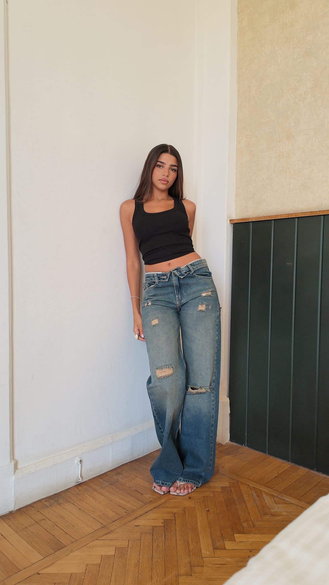 Baggy Low-Waist Mid Vintage Blue Ripped Jeans Baggy CIZARO - Cizaro Jeans