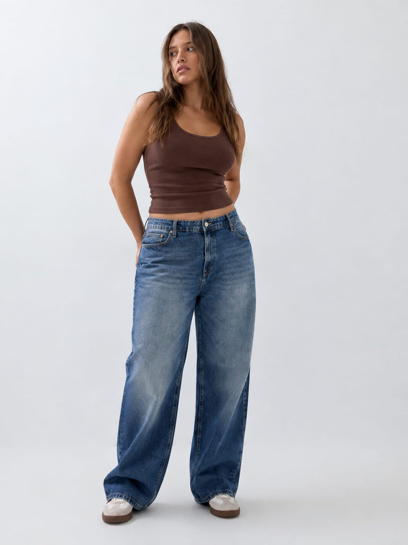 Baggy High-Waist Mid Vintage Blue Jeans Baggy CIZARO - Cizaro Jeans