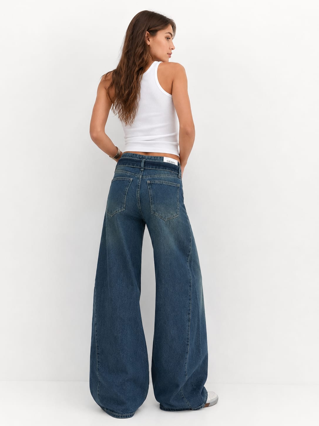 High-Waist Crossover Baggy Jeans Baggy CIZARO - Cizaro Jeans