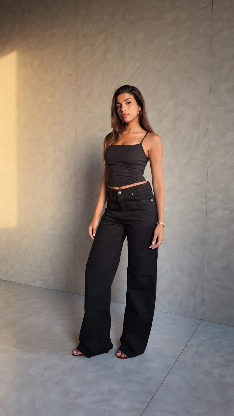 Baggy High-Waist Washed Black Jeans Baggy CIZARO - Cizaro Jeans