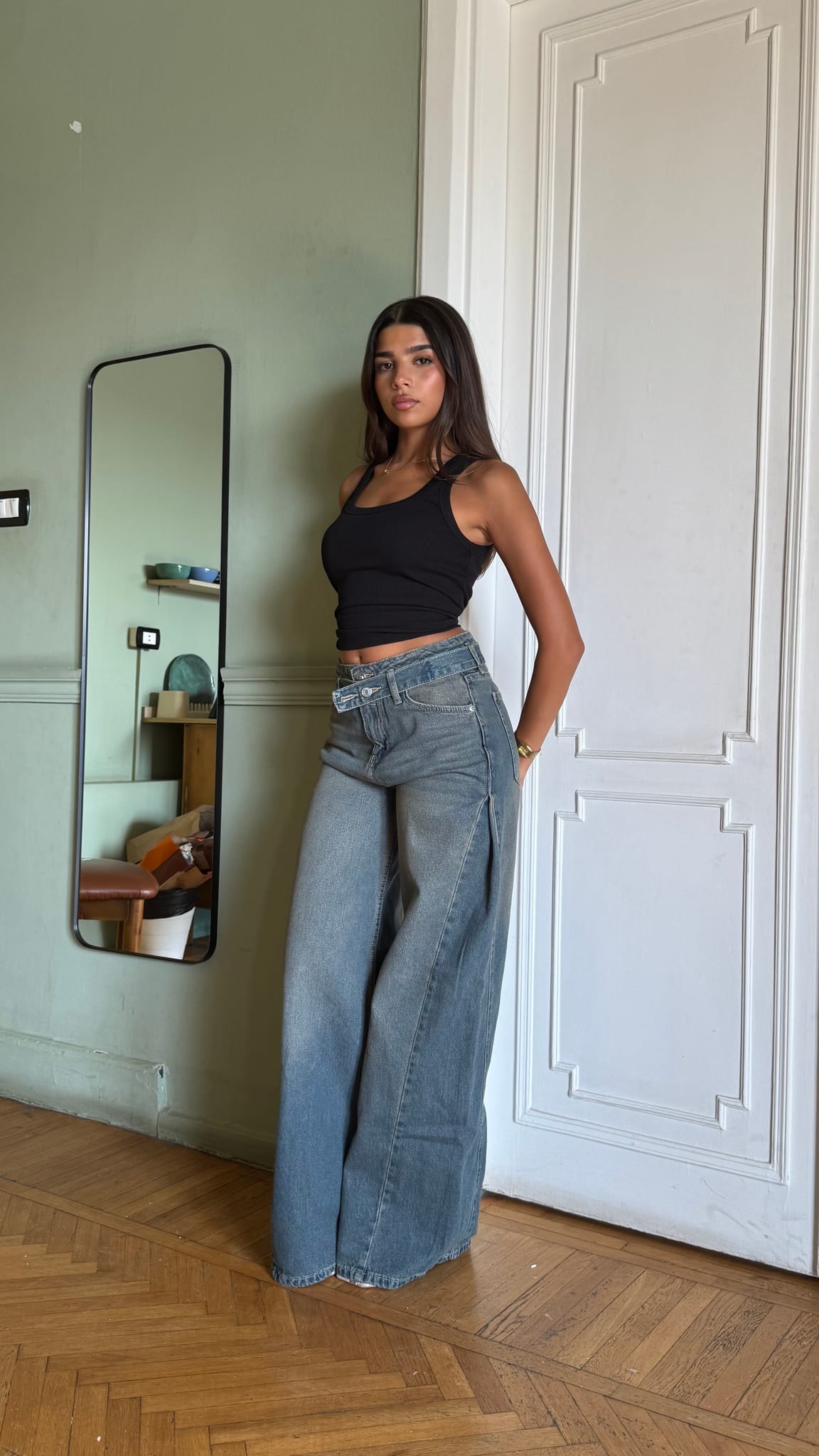 Baggy Low-Waist Washed Grey Jeans