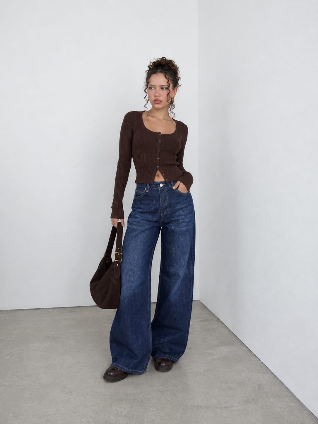 Baggy High-Waist Midnight Navy Blue Jeans Baggy CIZARO - Cizaro Jeans