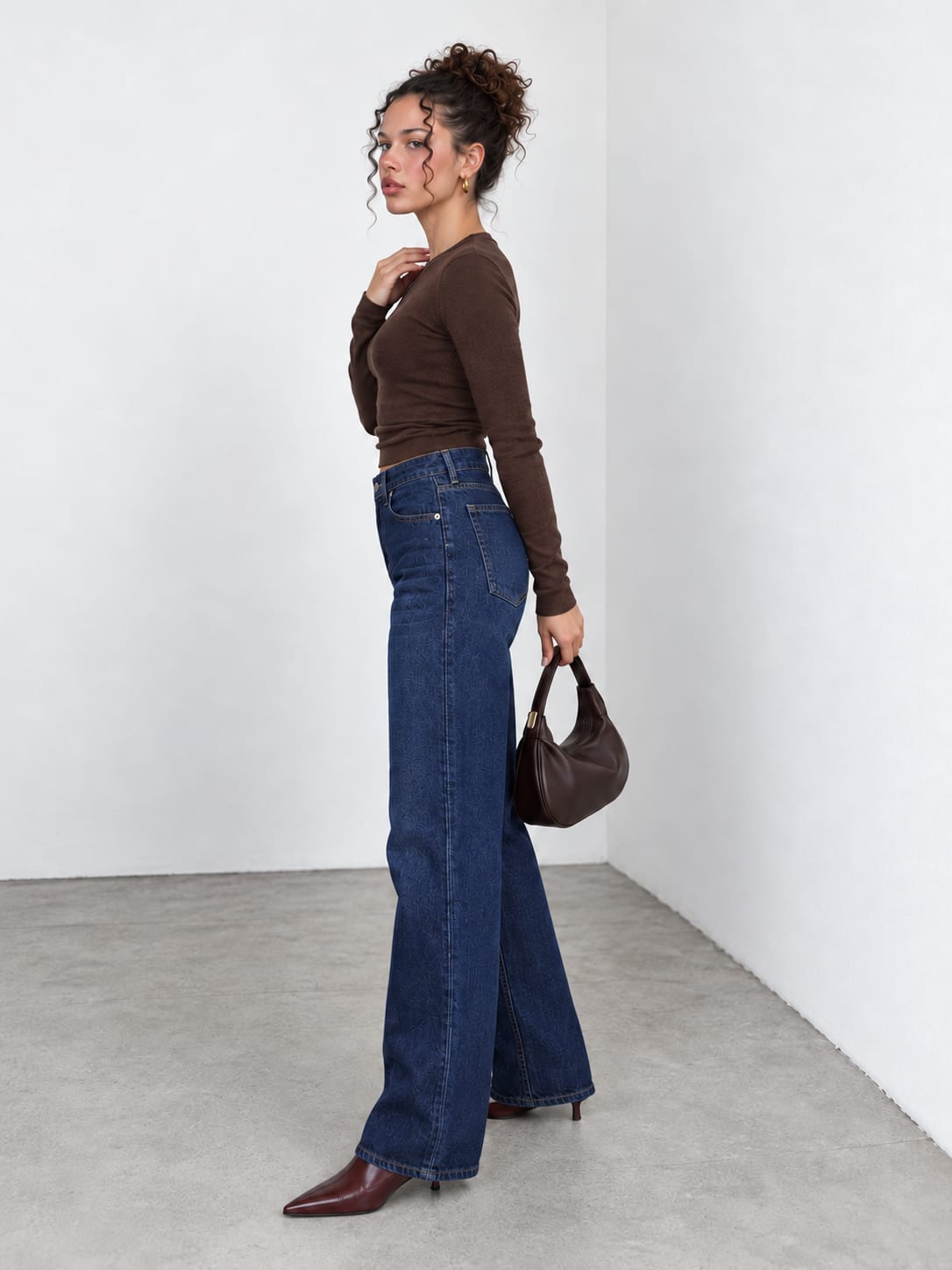 Baggy High-Waist Ink Navy Blue Jeans Baggy CIZARO - Cizaro Jeans