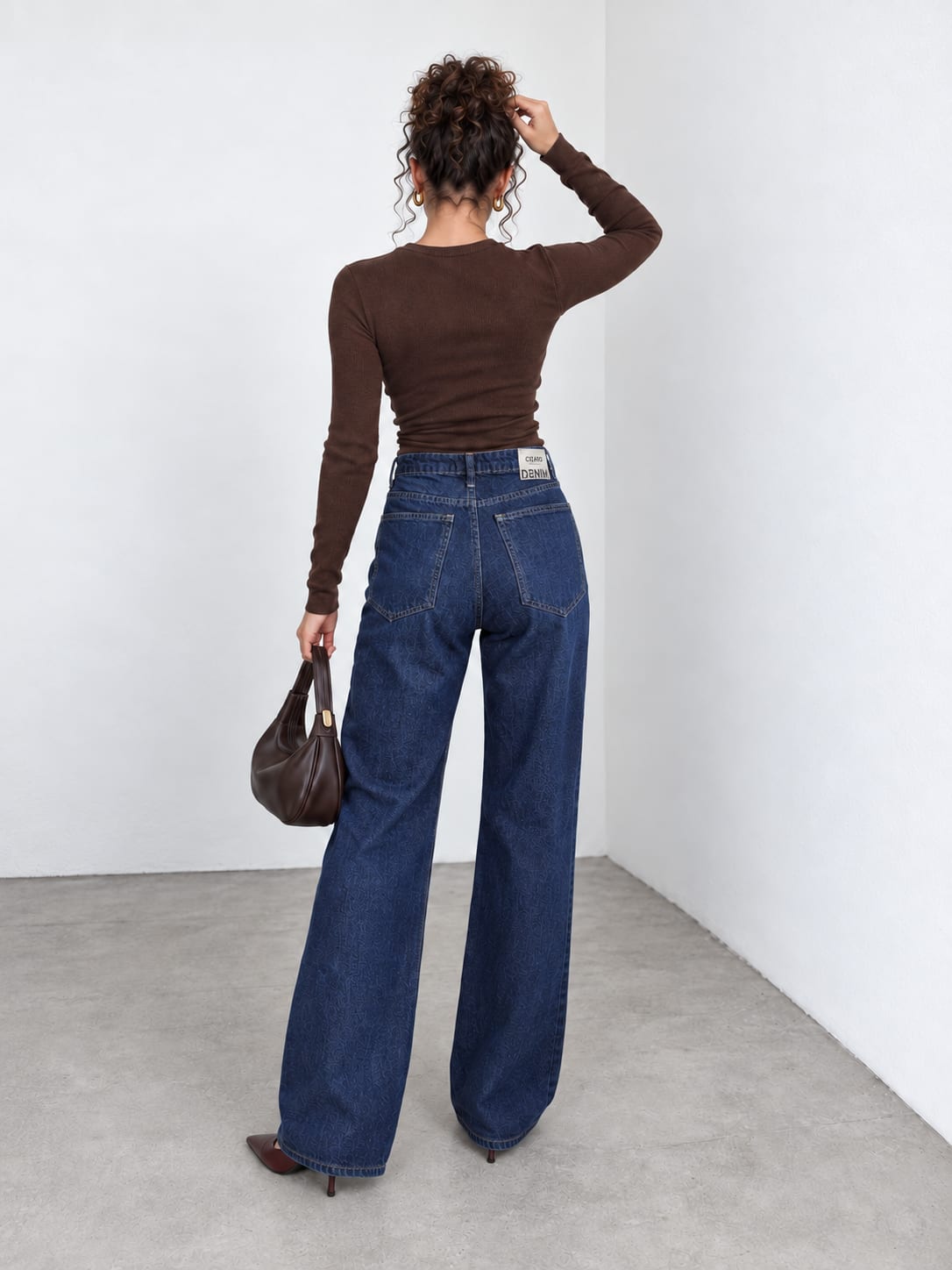 Baggy High-Waist Ink Navy Blue Jeans Baggy CIZARO - Cizaro Jeans
