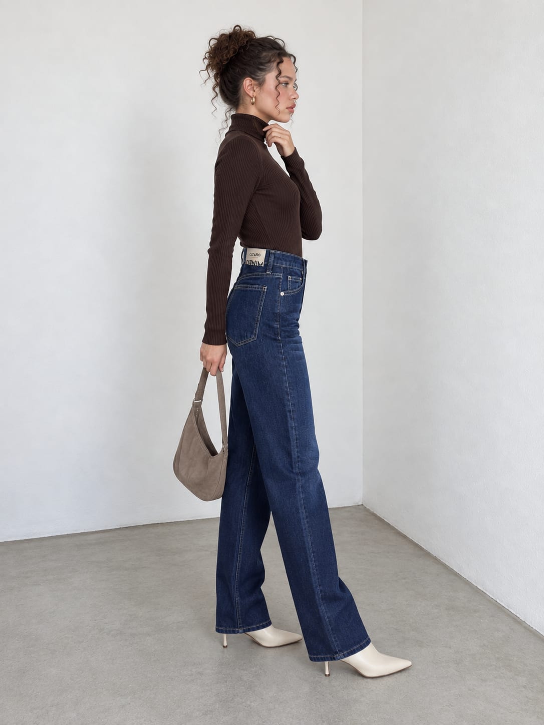 Baggy High-Waist Royal Indigo Navy Blue Jeans Baggy CIZARO - Cizaro Jeans