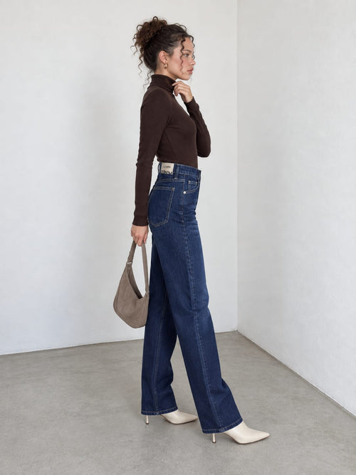 Baggy High-Waist Royal Indigo Navy Blue Jeans Baggy CIZARO - Cizaro Jeans