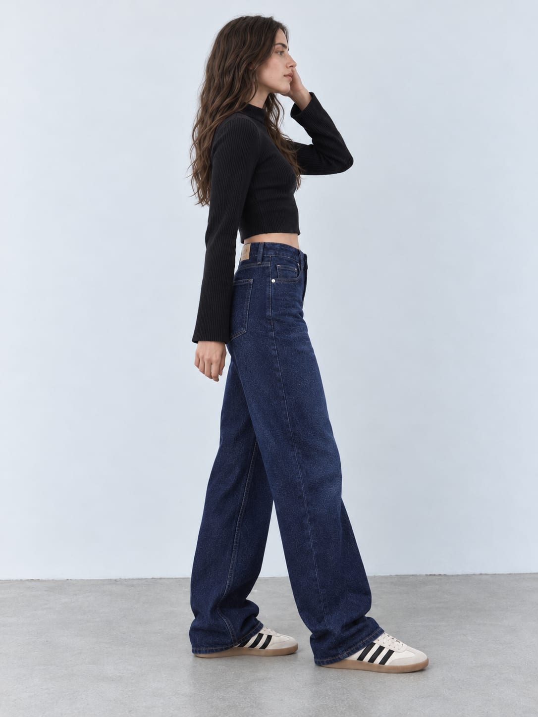 Baggy High-Waist – Deep Shadow Navy Blue Jeans Baggy CIZARO - Cizaro Jeans