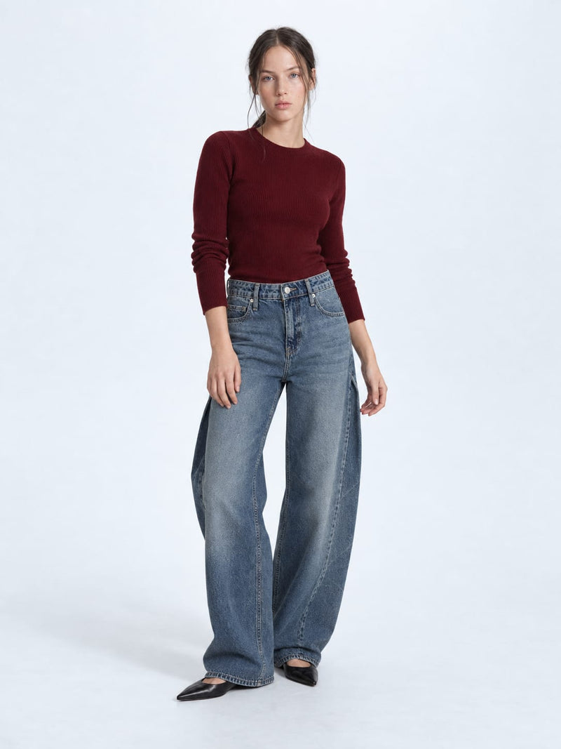 Super Baggy High-Waist Mid Vintage Blue Jeans Baggy CIZARO - Cizaro Jeans