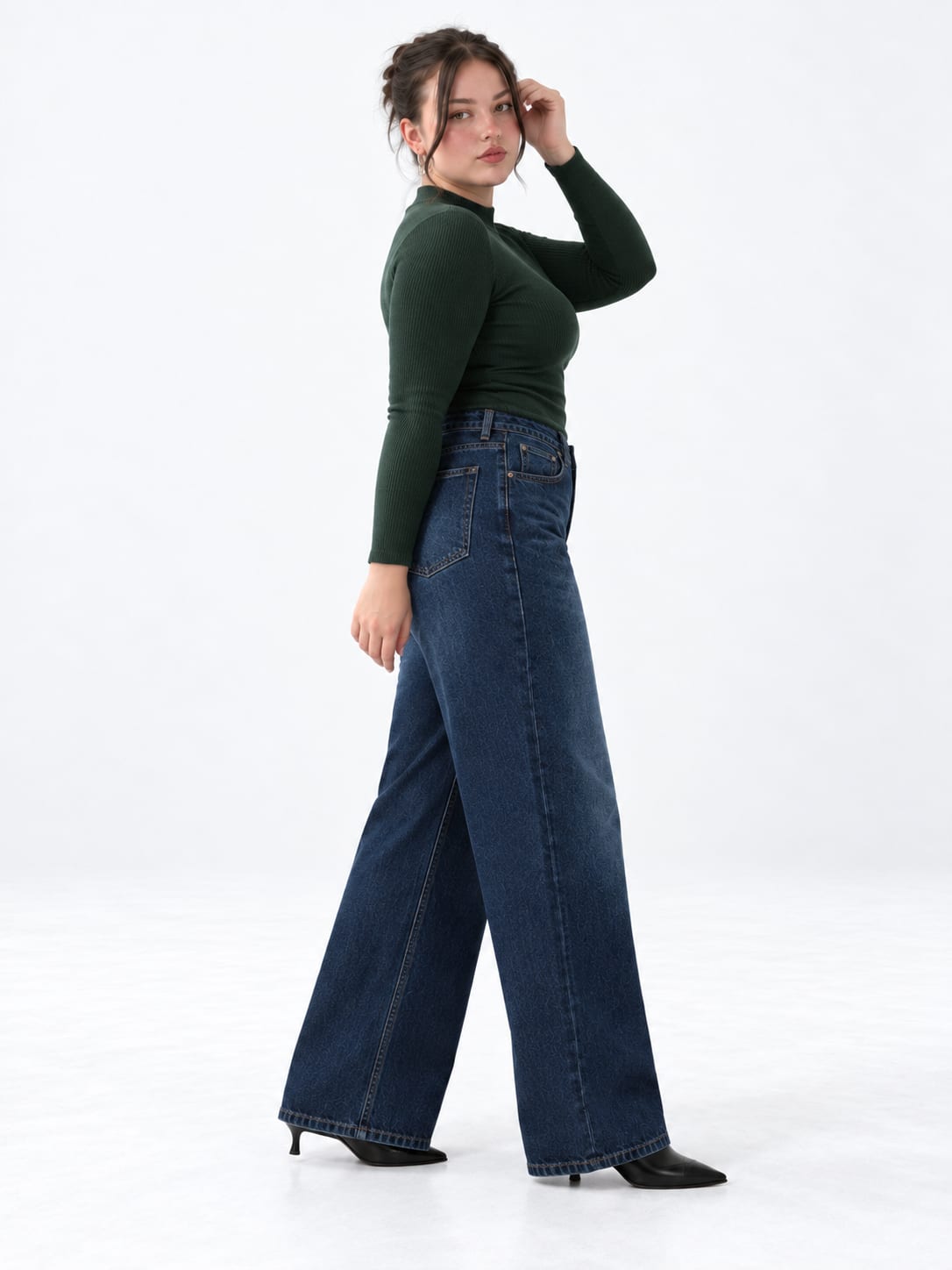Baggy – High-Waist Deep Vintage Blue Jeans Baggy CIZARO - Cizaro Jeans