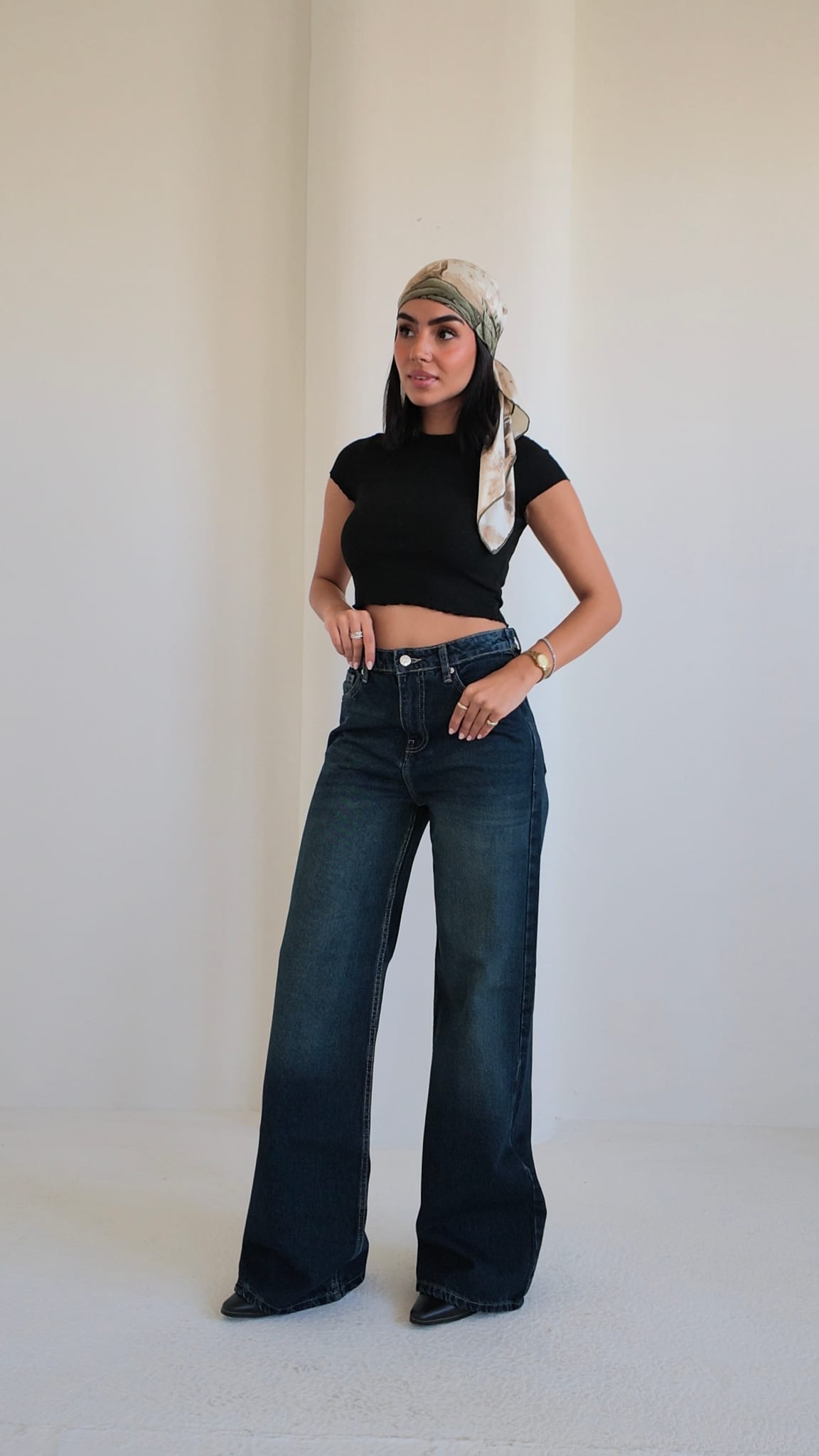 Baggy – High Waist Flex Waist Deep Vintage Green Jeans