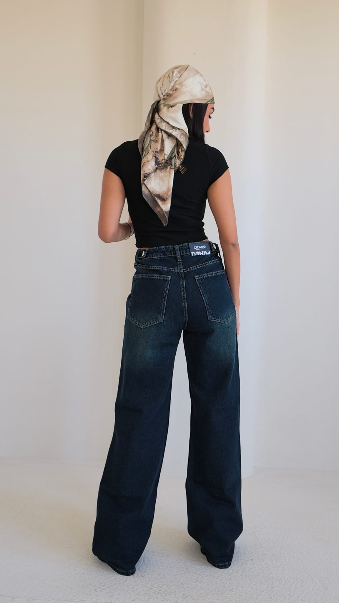 Baggy – High Waist Flex Waist Deep Vintage Green Jeans