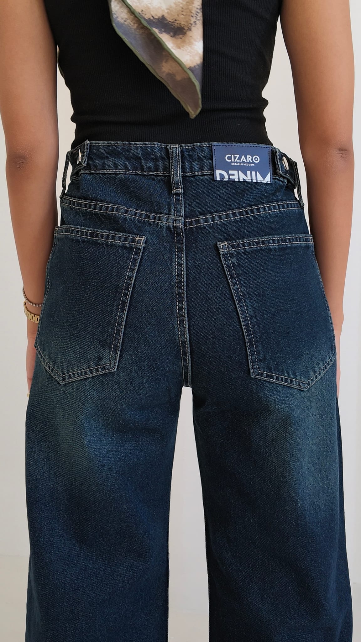 Baggy – High Waist Flex Waist Deep Vintage Green Jeans
